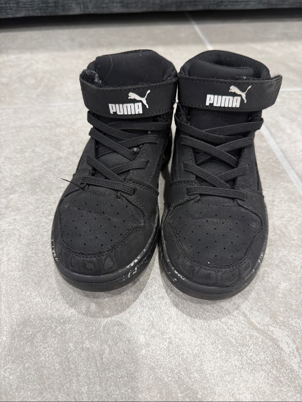 Puma Kids Black High-Top Sneakers